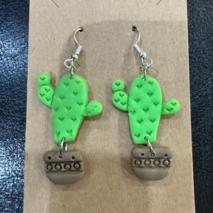 Handmade Cactus Design Earrings
